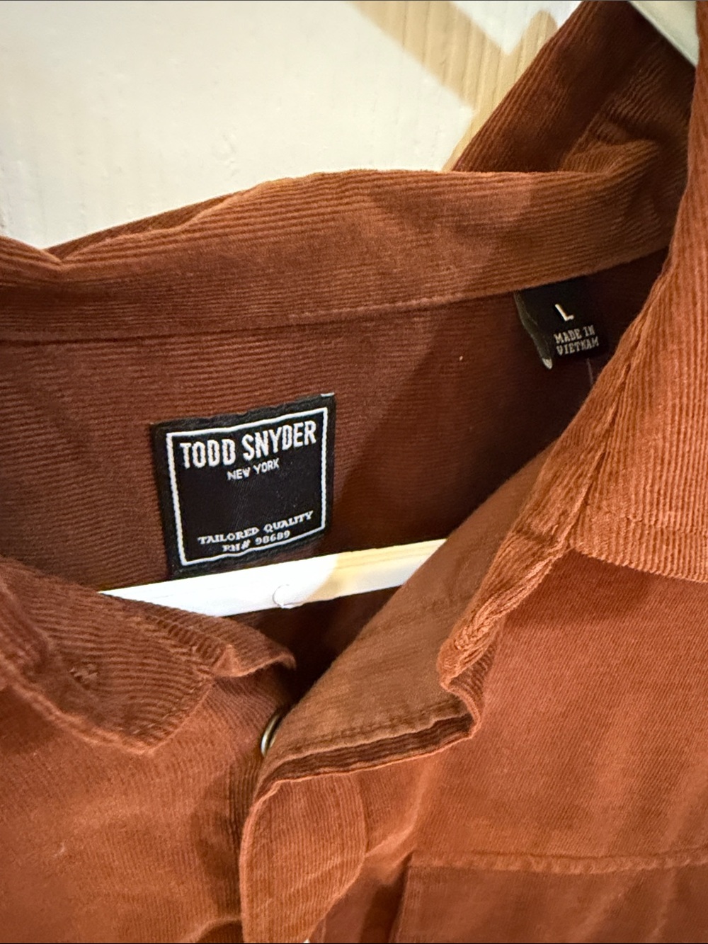 Todd Snyder Coppertone  Cord Western Shirt Sz L.  NWT - Picture 3 of 10